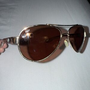 Costa Del Mar Women's Loreto Aviator Pilot Sunglasses Rose Gold/Copper Polarized